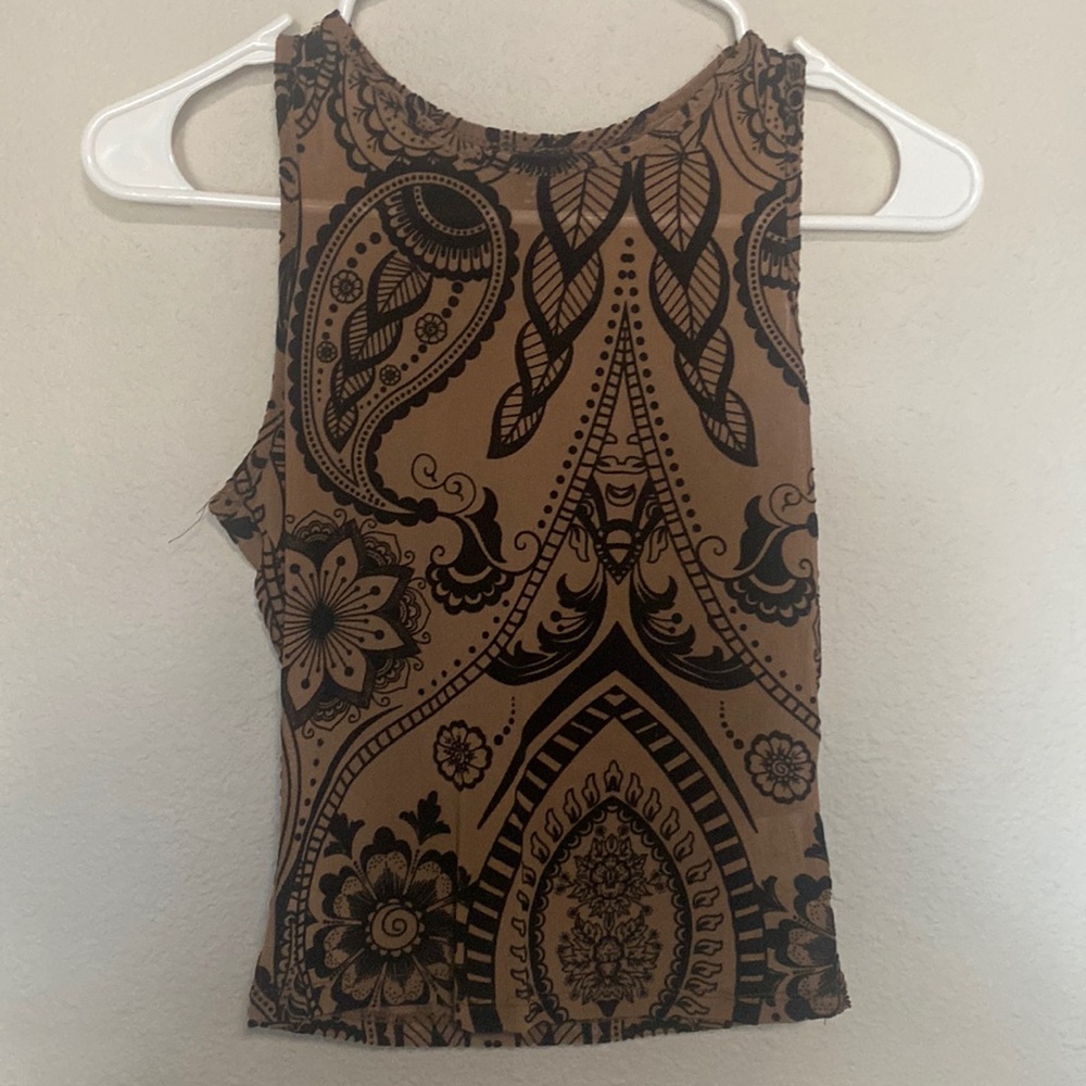 Full length tank top.